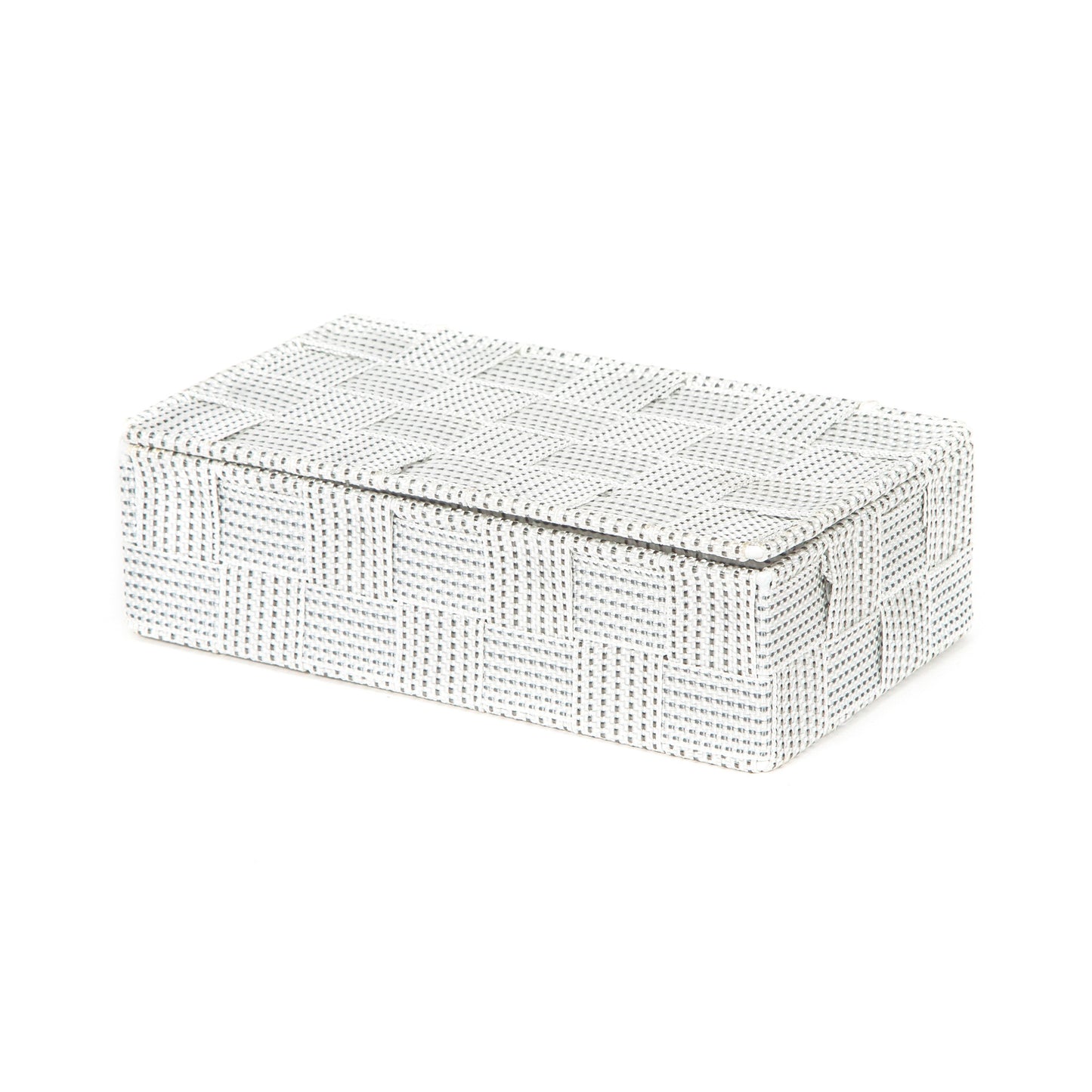 Caja de almacenamiento Stan S blanca y gris con tapa