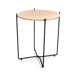 Table d'appoint repliable en bois et métal noir Agneta