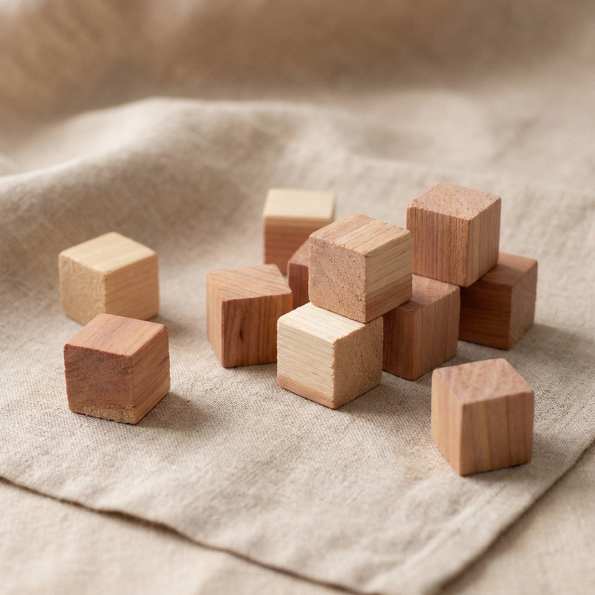 Lot de 16 cubes antimites en cèdre naturel Oregon