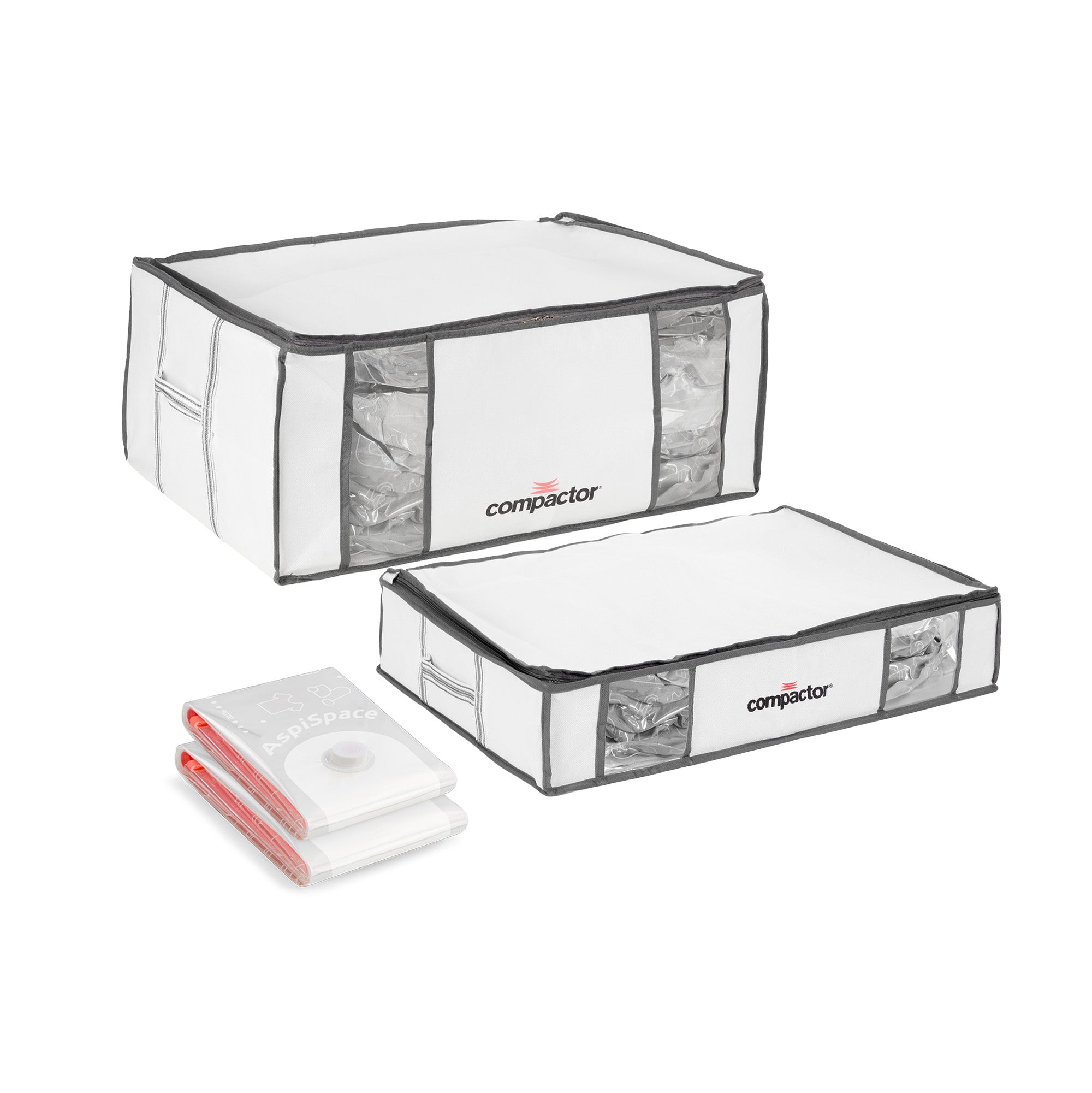 Lot de 2 housses de rangement sous vide + 2 sacs de rangement sous vide M + L