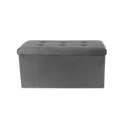 Compactor Pouf de Rangement Ottoman L gris