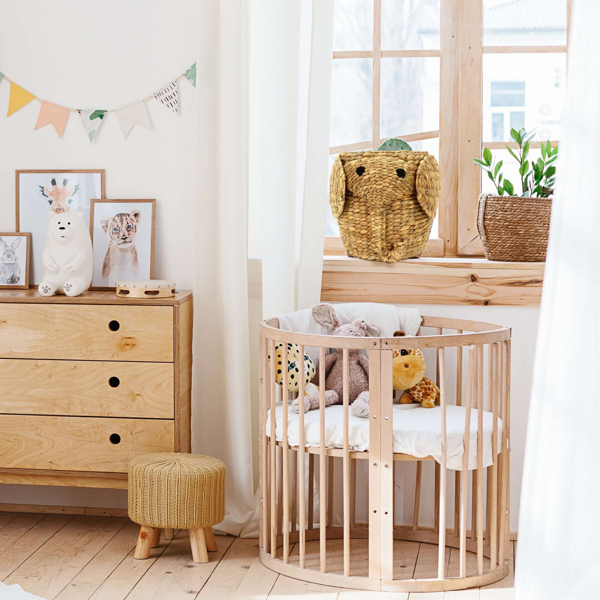 Panier de rangement enfant en jacinthe d’eau Noah