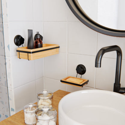 Etagère de douche avec ventouse Bestlock Spa noir