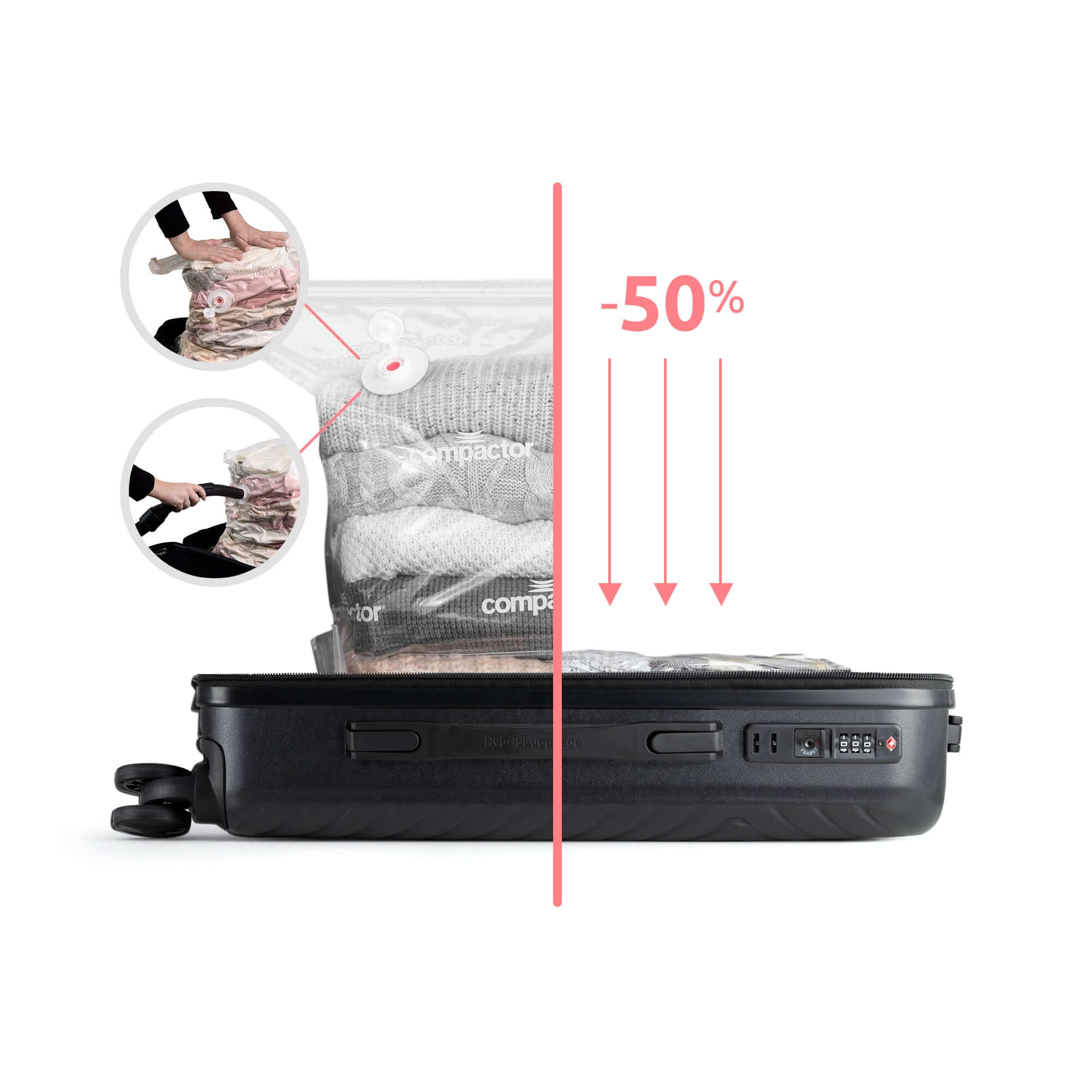 Lot de 3 valises hybrides