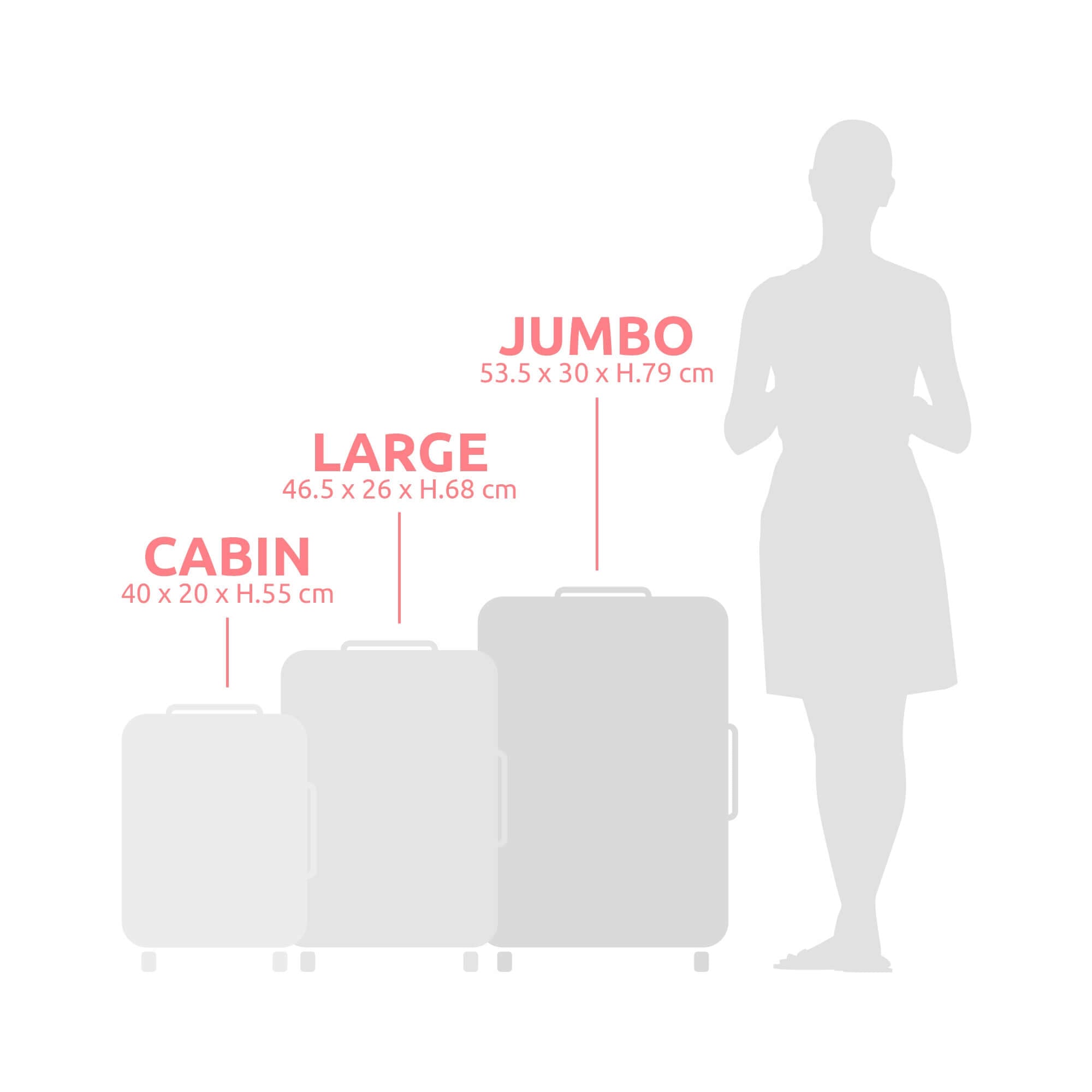 Lot de 3 valises hybrides