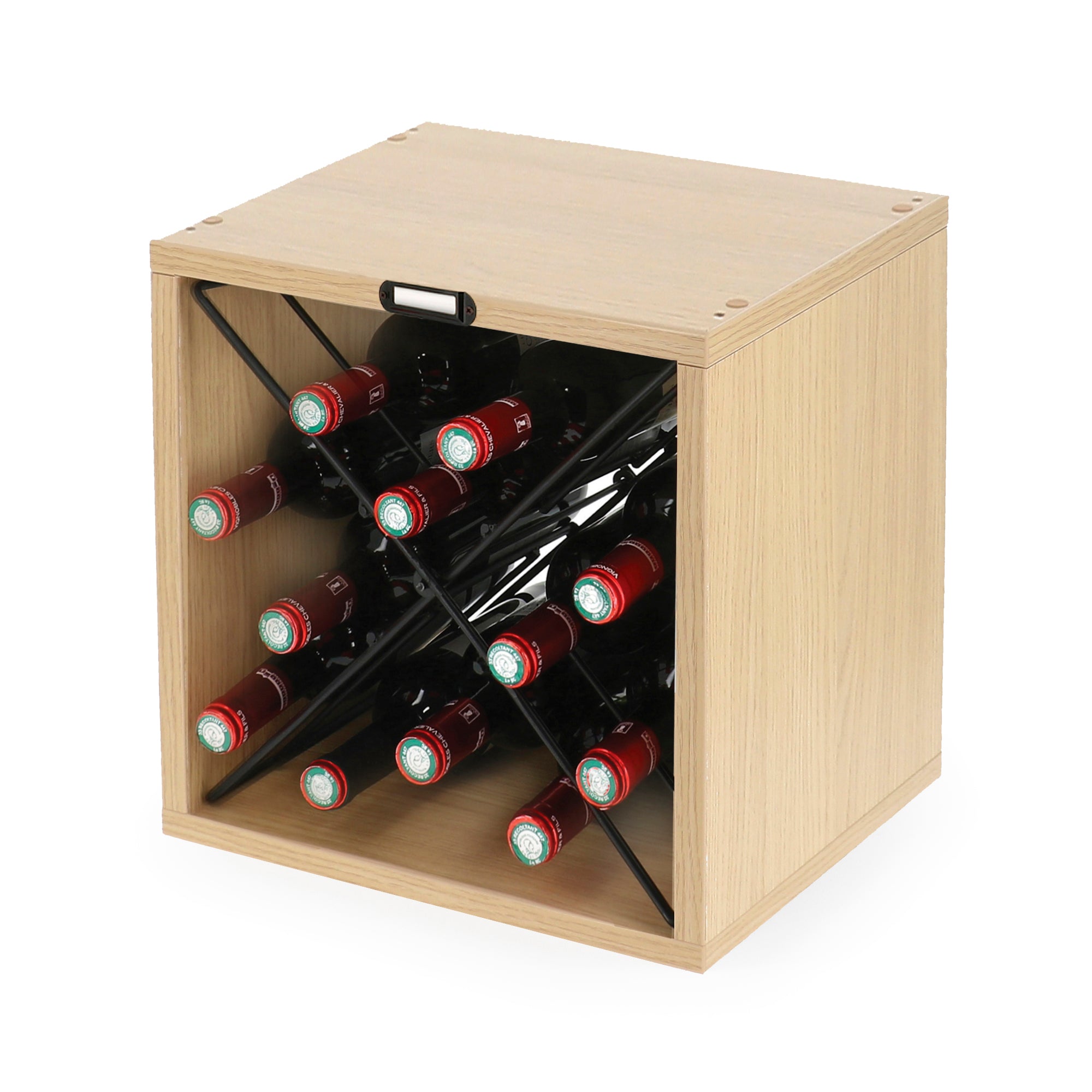 Lot 3 range bouteilles bois et métal