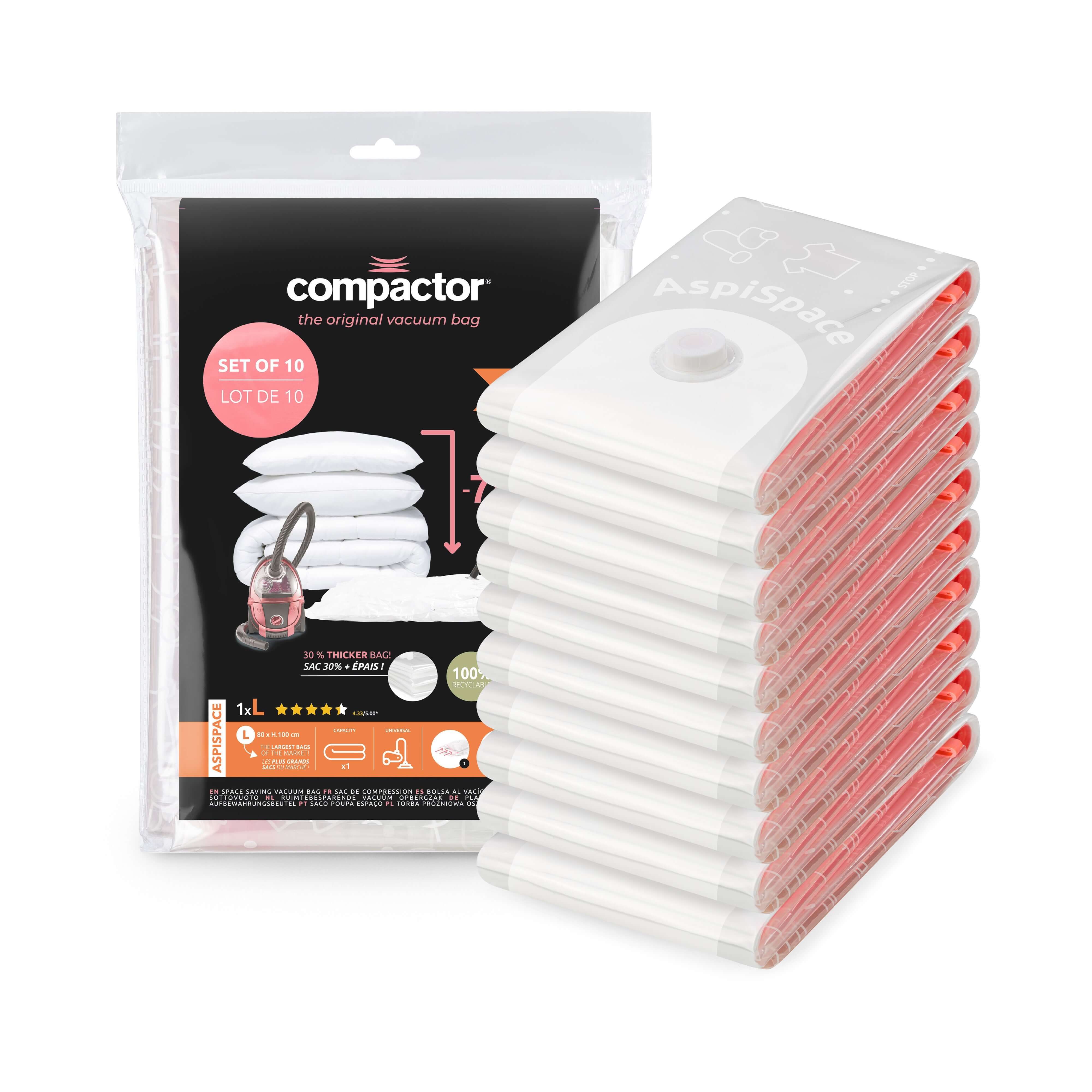 Lot de 10 sacs sous vide AspiSpace