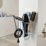 Porte sèche-cheveux auto-adhésif bleu