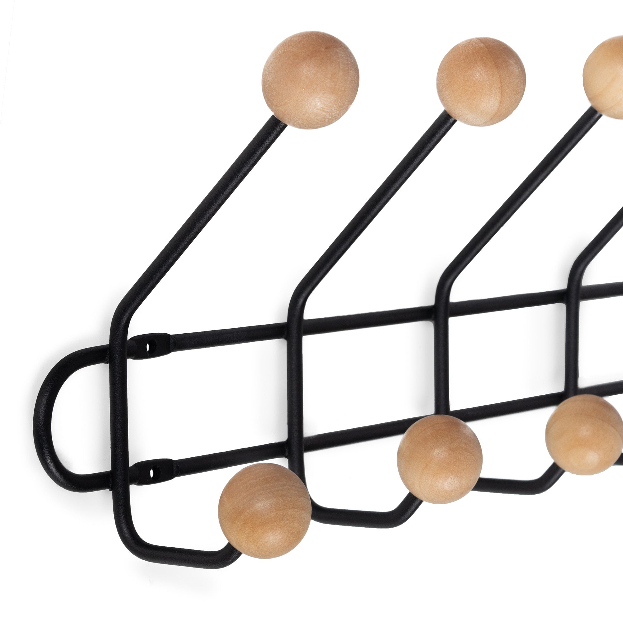 Patère murale noire 12 crochets