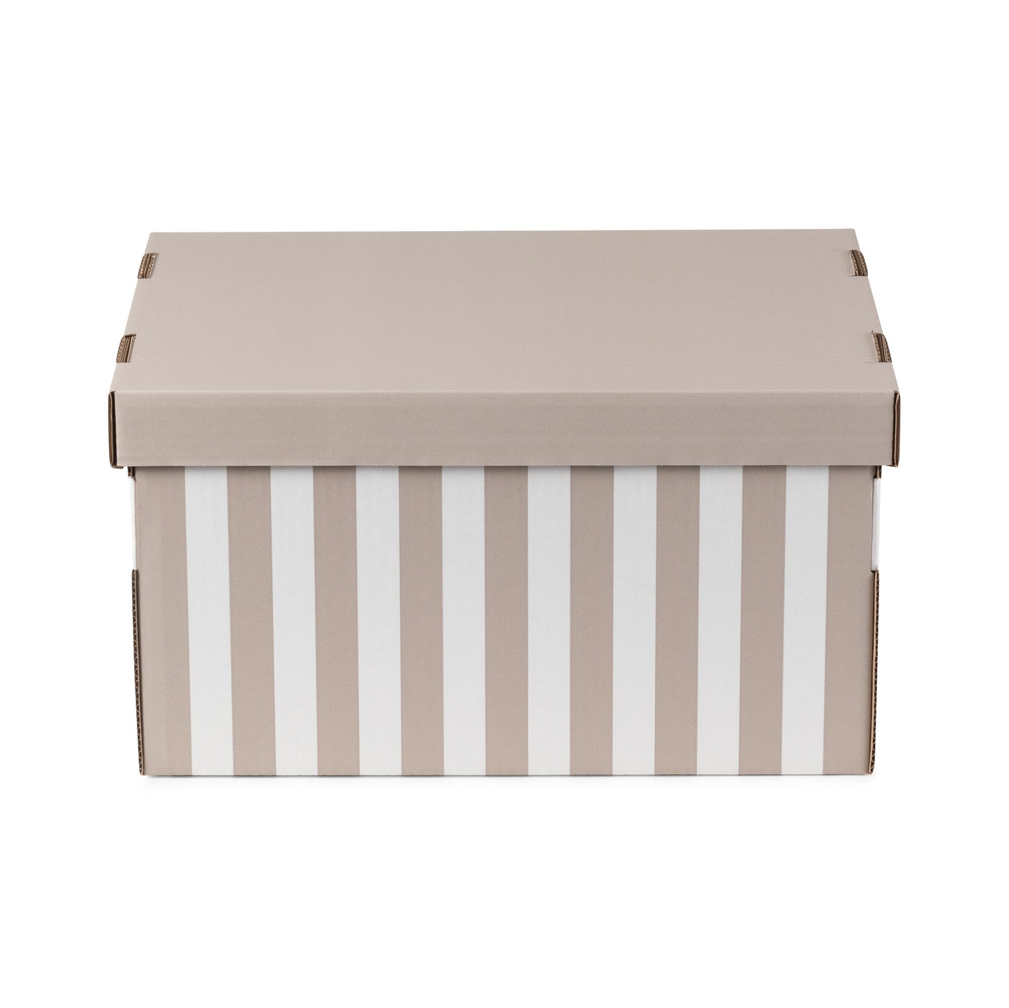 Lot de 6 boîtes de rangement en carton Shirt taupe