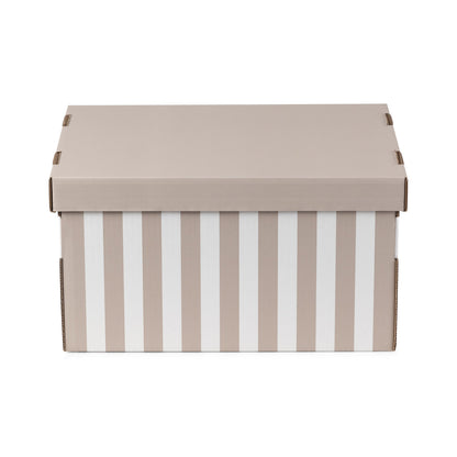 Lot de 6 boîtes de rangement en carton Shirt taupe