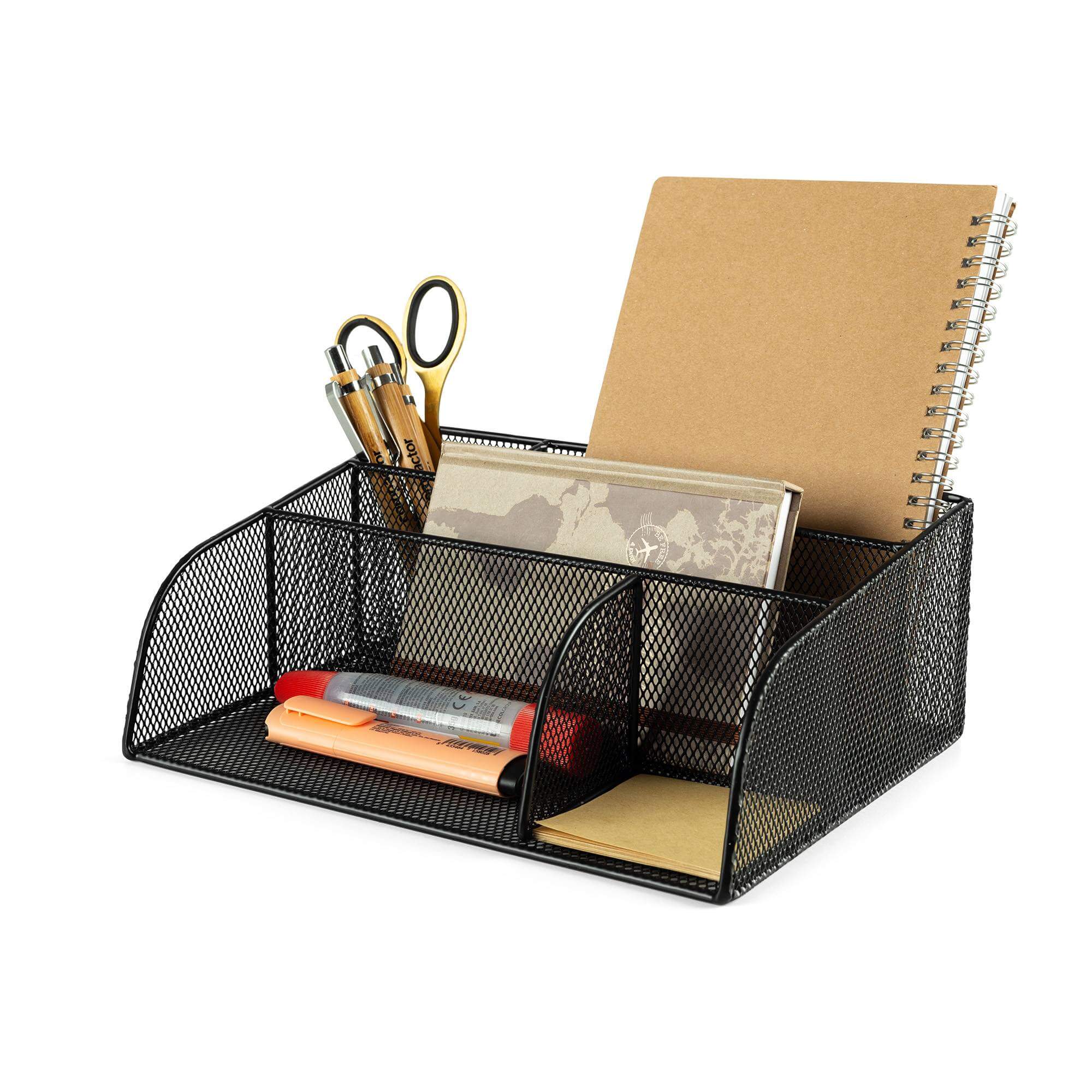 Organisateur bureau Wayne en métal et plastique noir