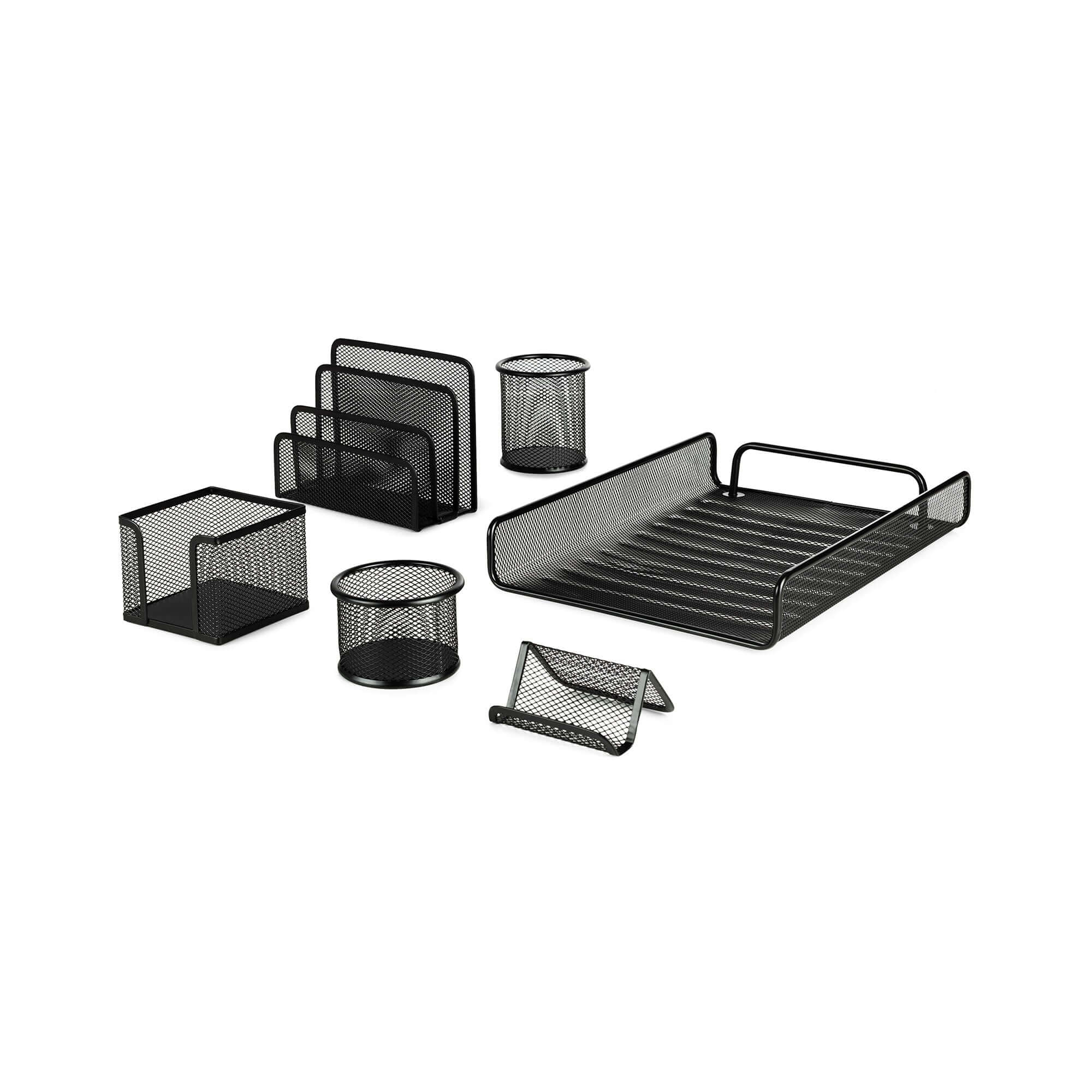 Lot de 6 organisateurs bureau Wayne Noir