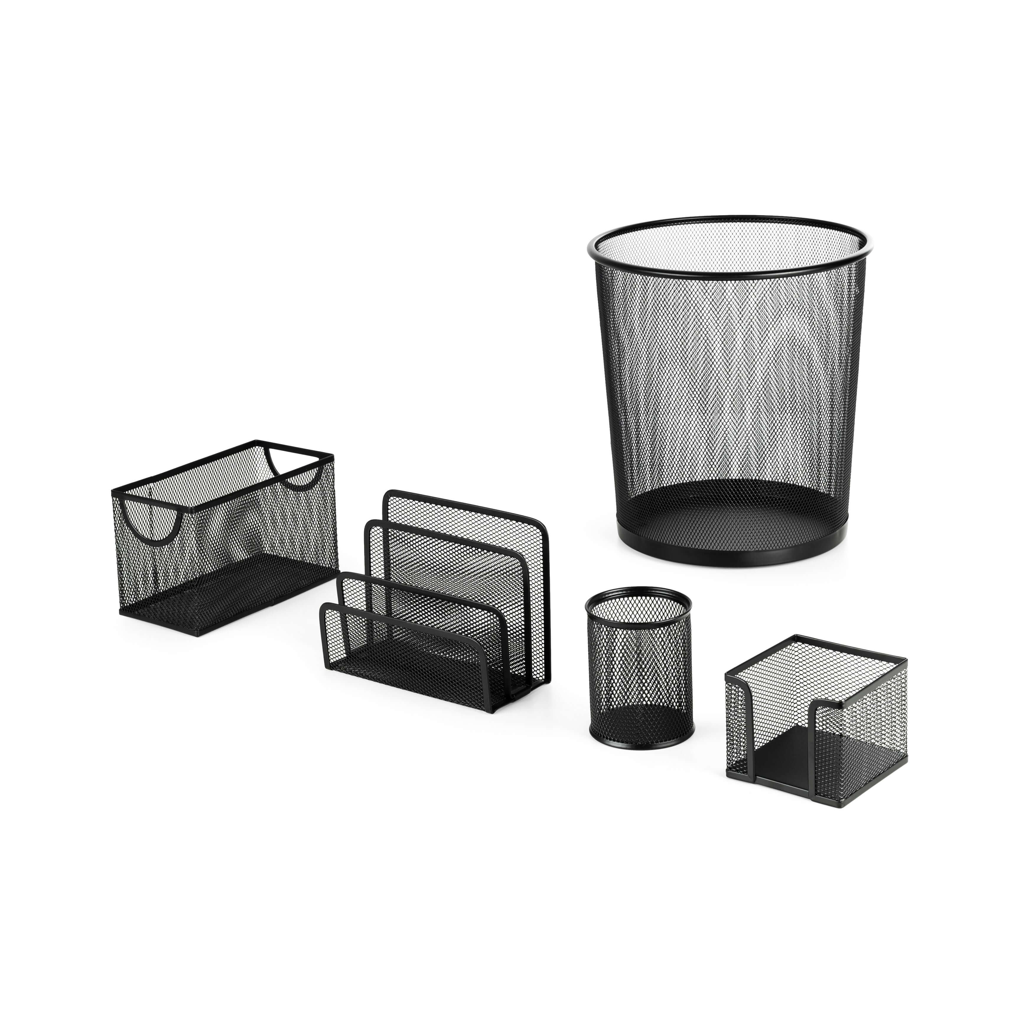 Lot de 5 organisateurs de bureau Wayne noir