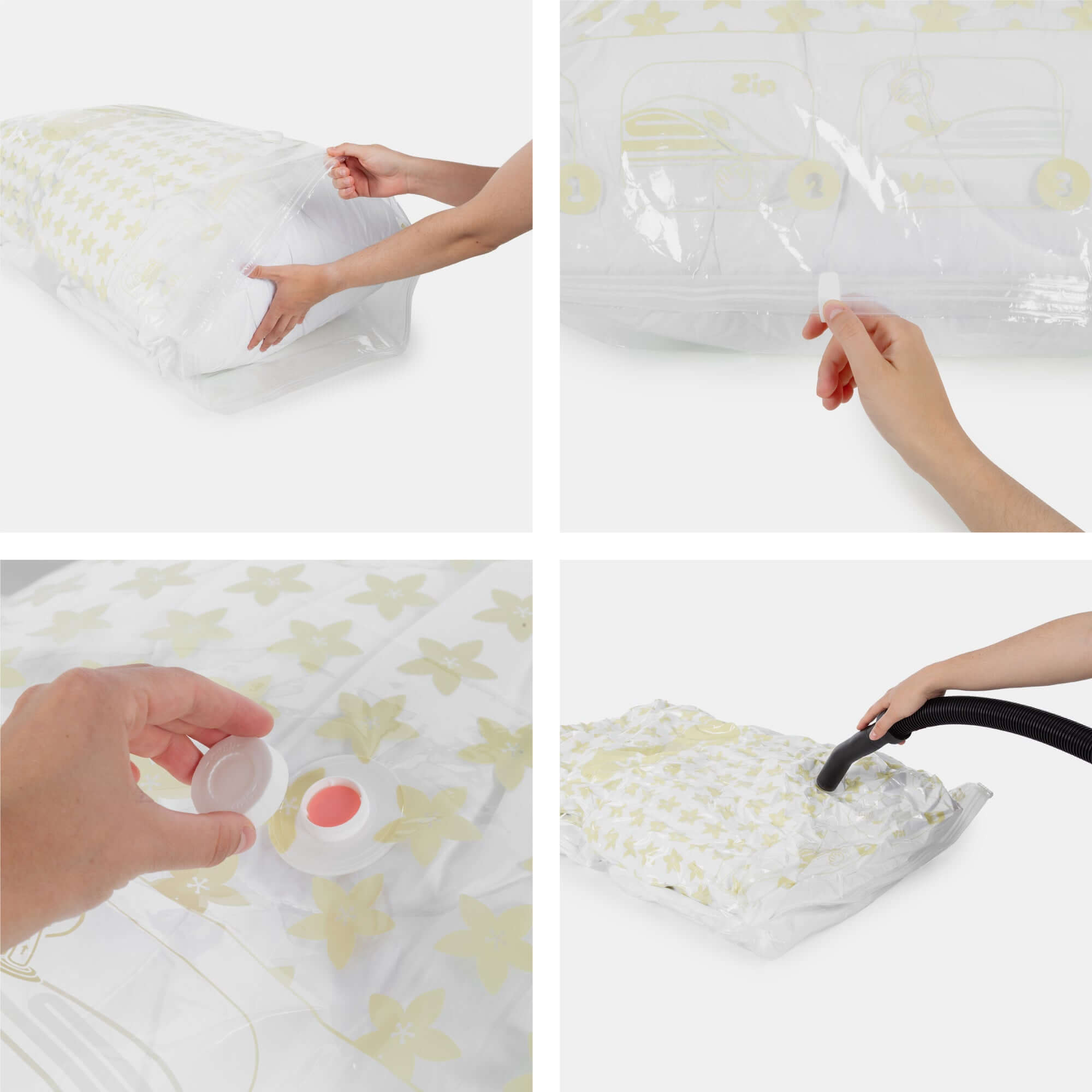 Lot de 5 sacs de rangement sous vide parfum vanille Compress Taille L