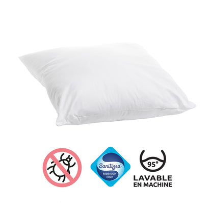 Pack Edredón 140x200 + Almohada + Funda de almacenaje al vacío Life talla L blanco y gris