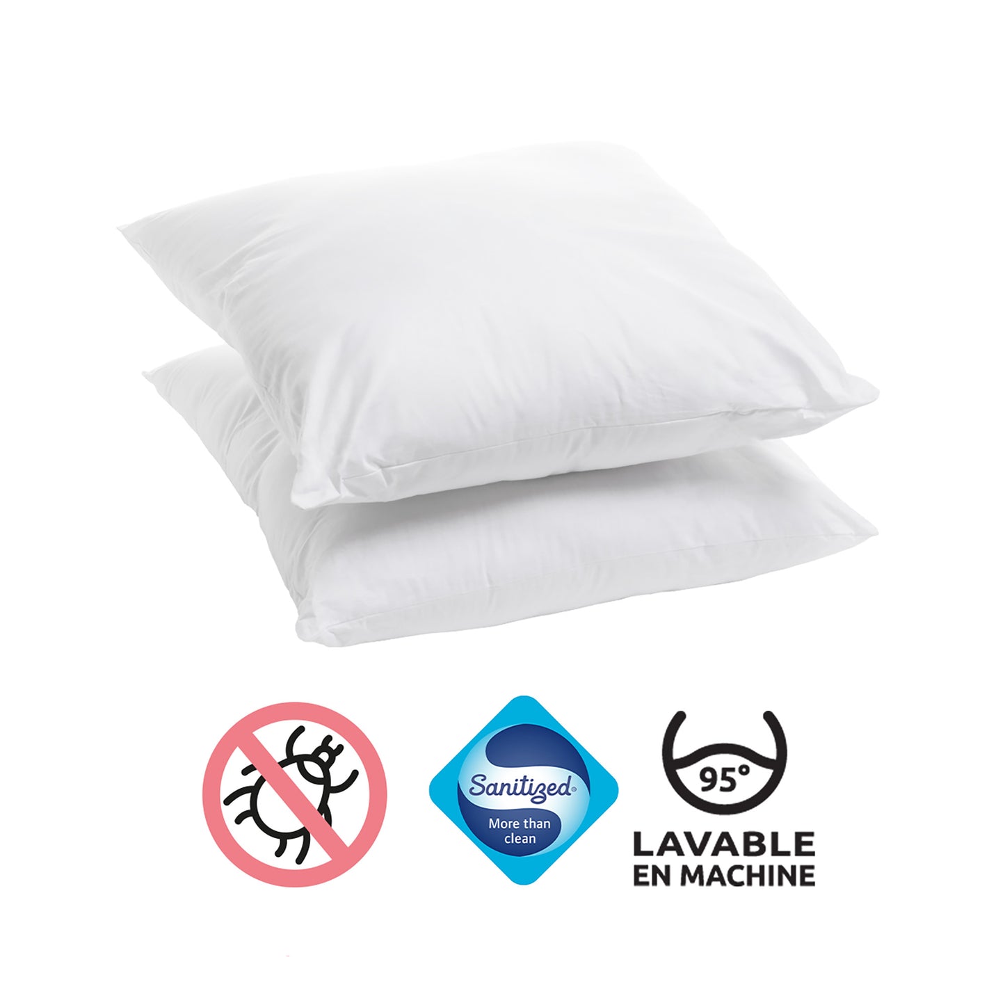 Pack edredón 220x240 + 2 almohadas + funda de almacenaje al vacío Life tamaño XXL blanco y gris