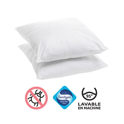 Pack edredón 220x240 + 2 almohadas + funda de almacenaje al vacío Life tamaño XXL blanco y gris