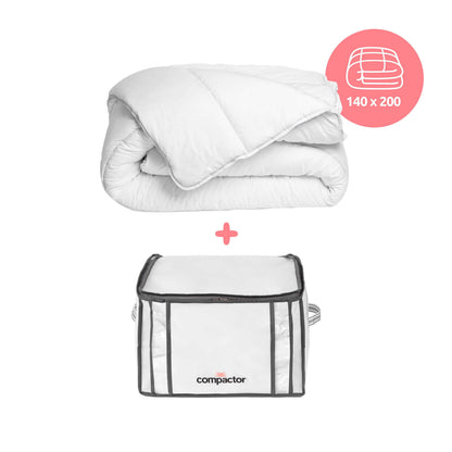 Pack Couette 140x200 housse de rangement sous vide Life taille M