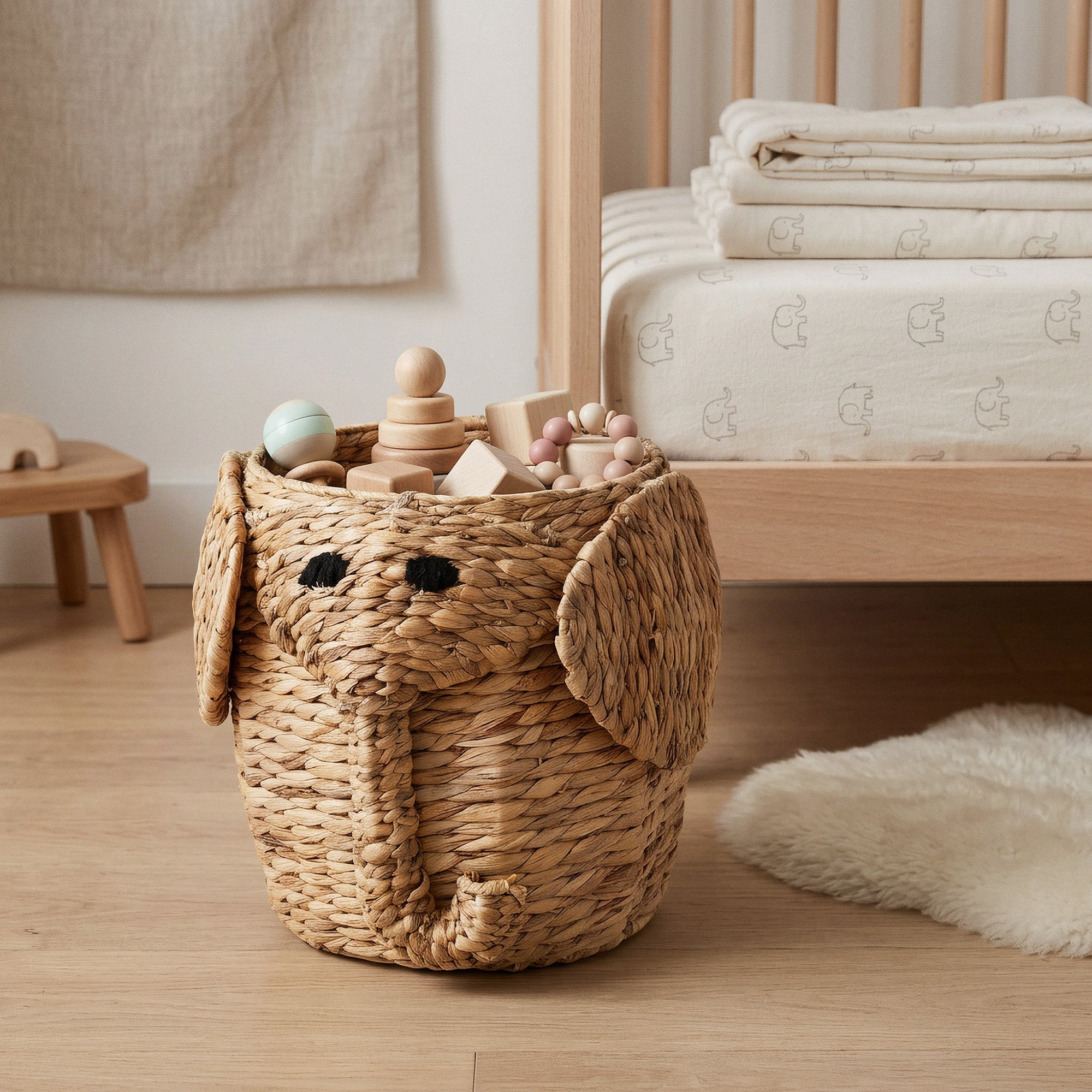 Panier de rangement enfant en jacinthe d’eau Noah