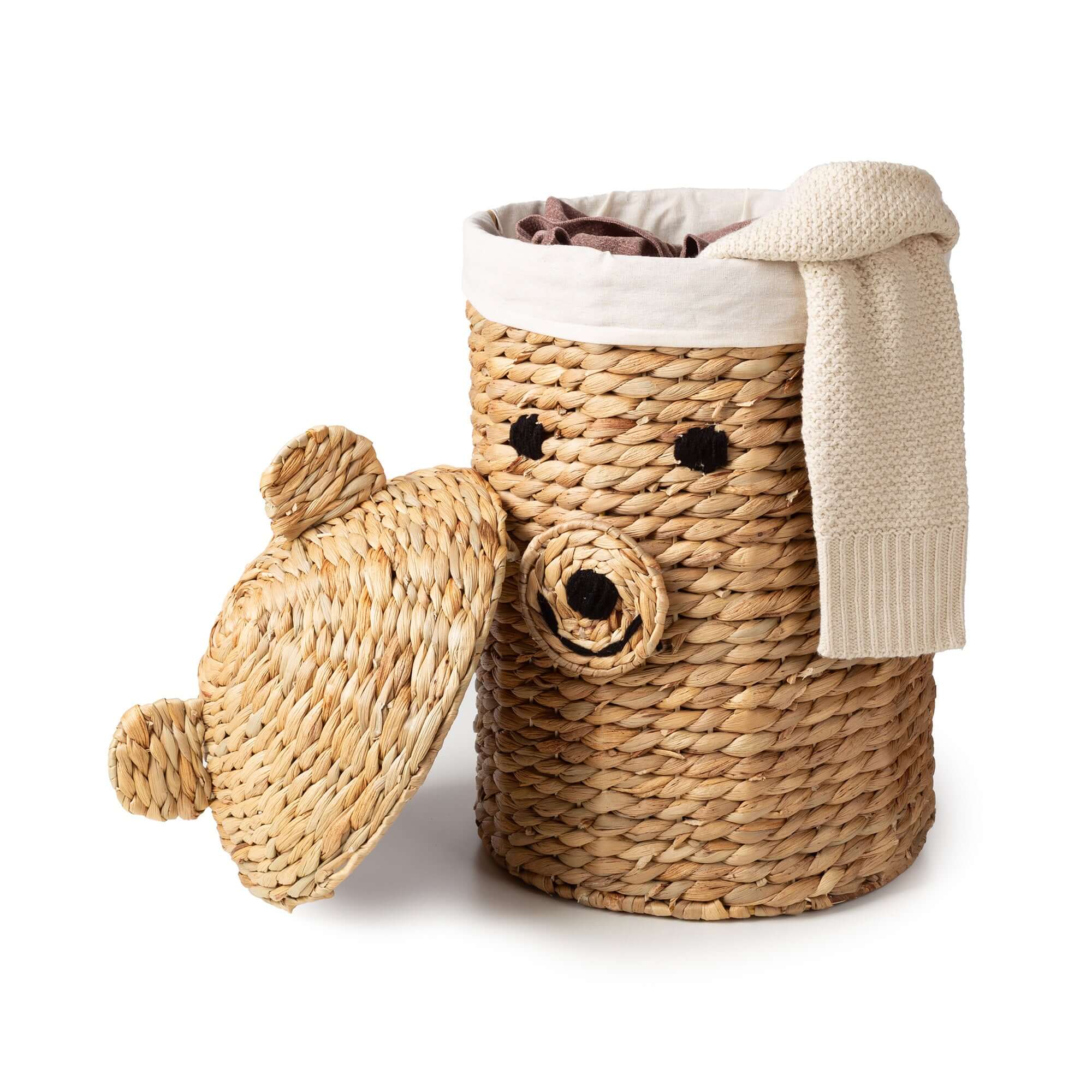 Grand panier de rangement enfant en jacinthe d’eau Noah