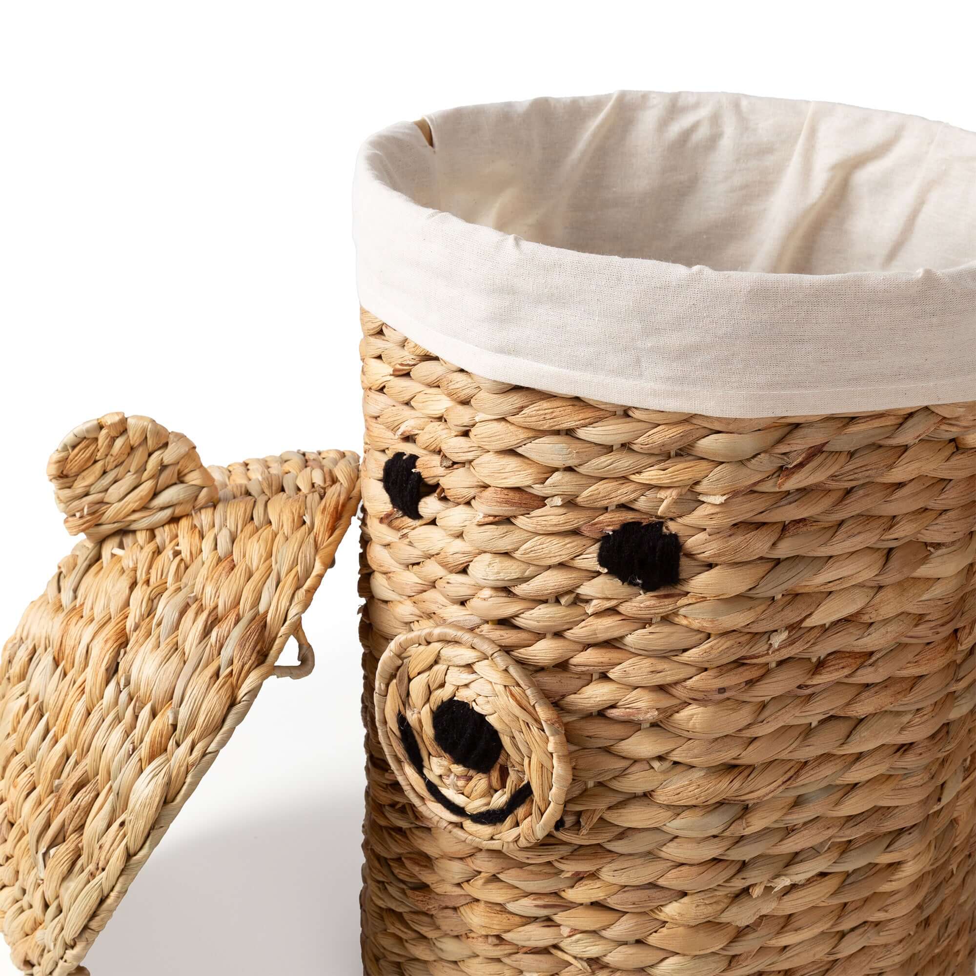Grand panier de rangement enfant en jacinthe d’eau Noah