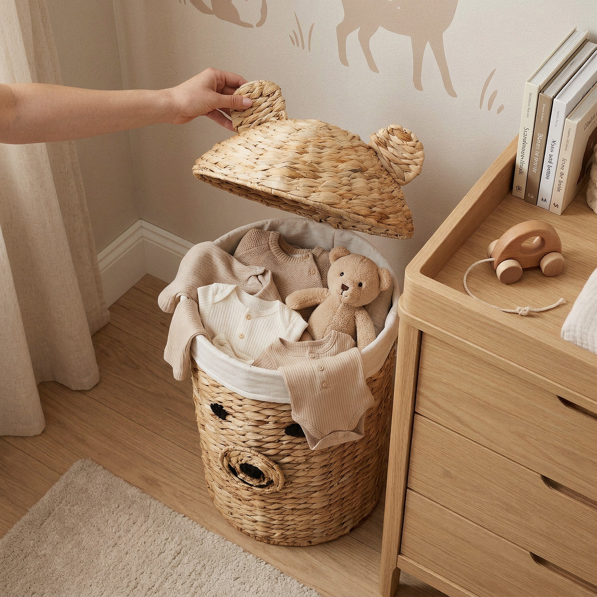 Grande cesto portaoggetti per bambini Orso