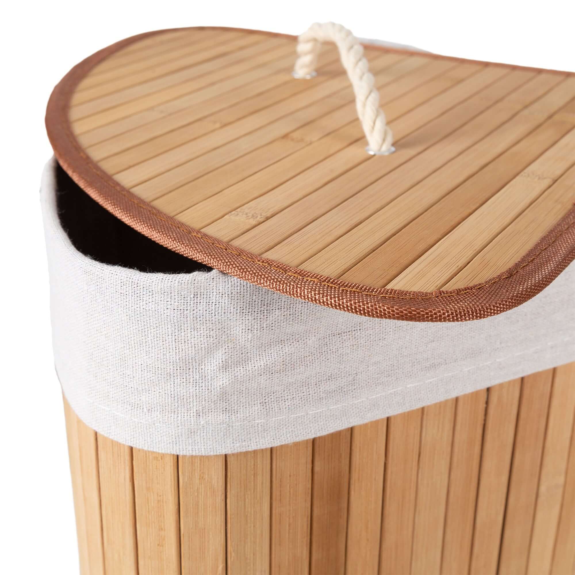 Panier à linge d'angle en bambou