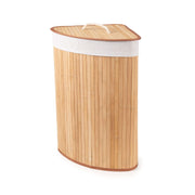 Panier à linge d'angle en bambou