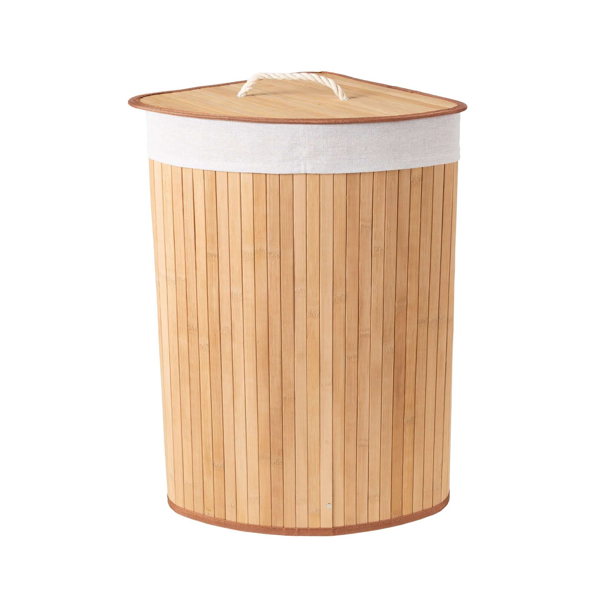 Panier à linge d'angle en bambou