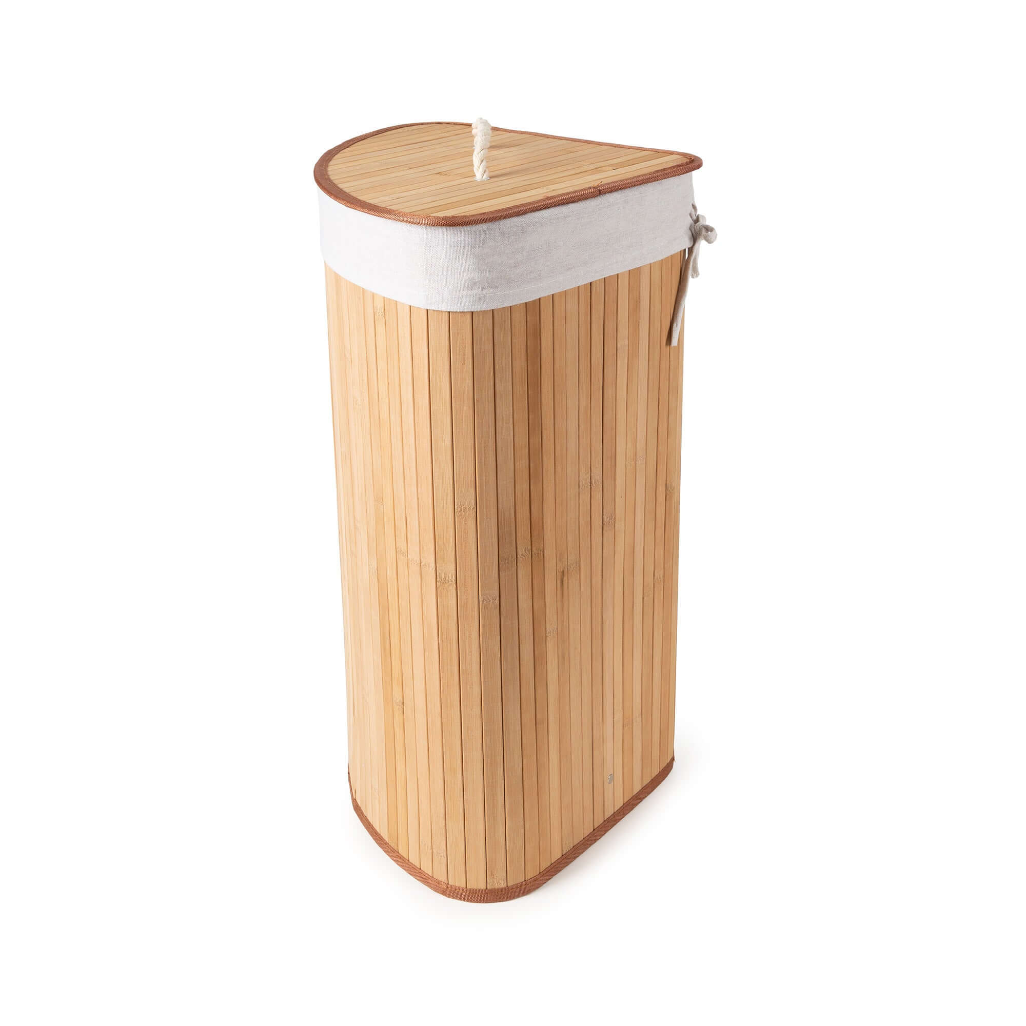 Panier à linge d'angle en bambou