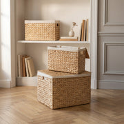 Set of 3 natural storage trunks