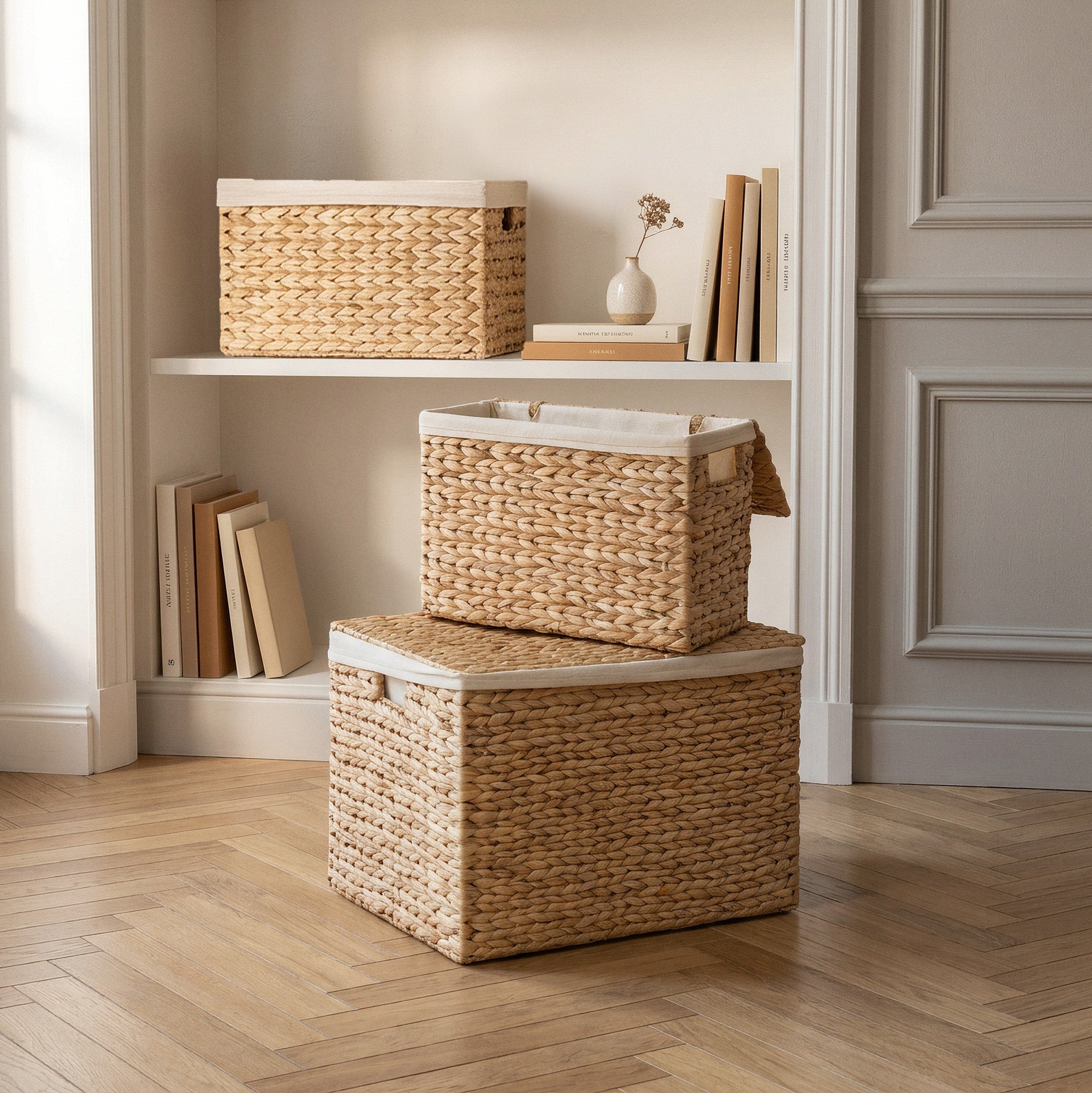Lot 3 malles de rangement naturelles