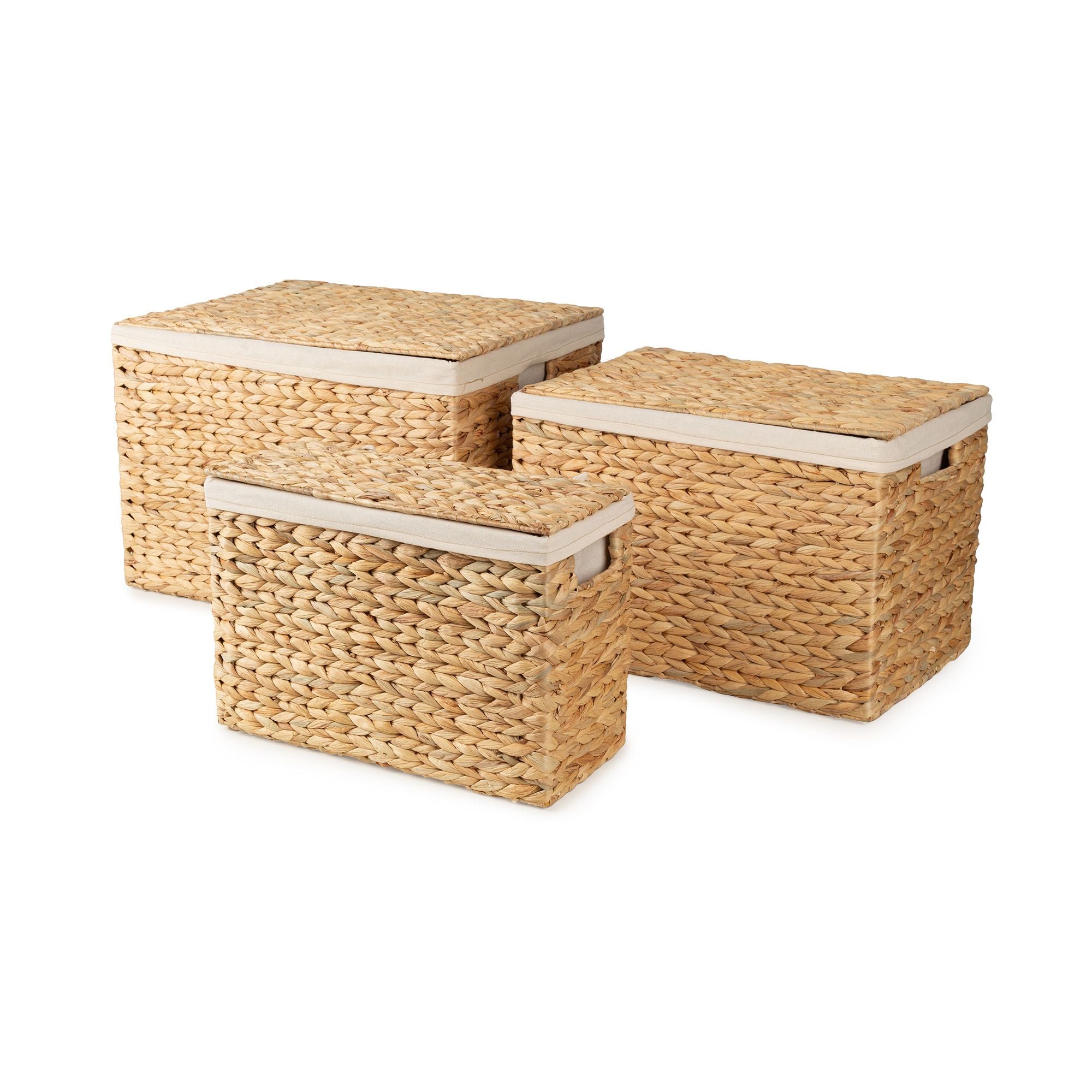 Lot 3 malles de rangement naturelles