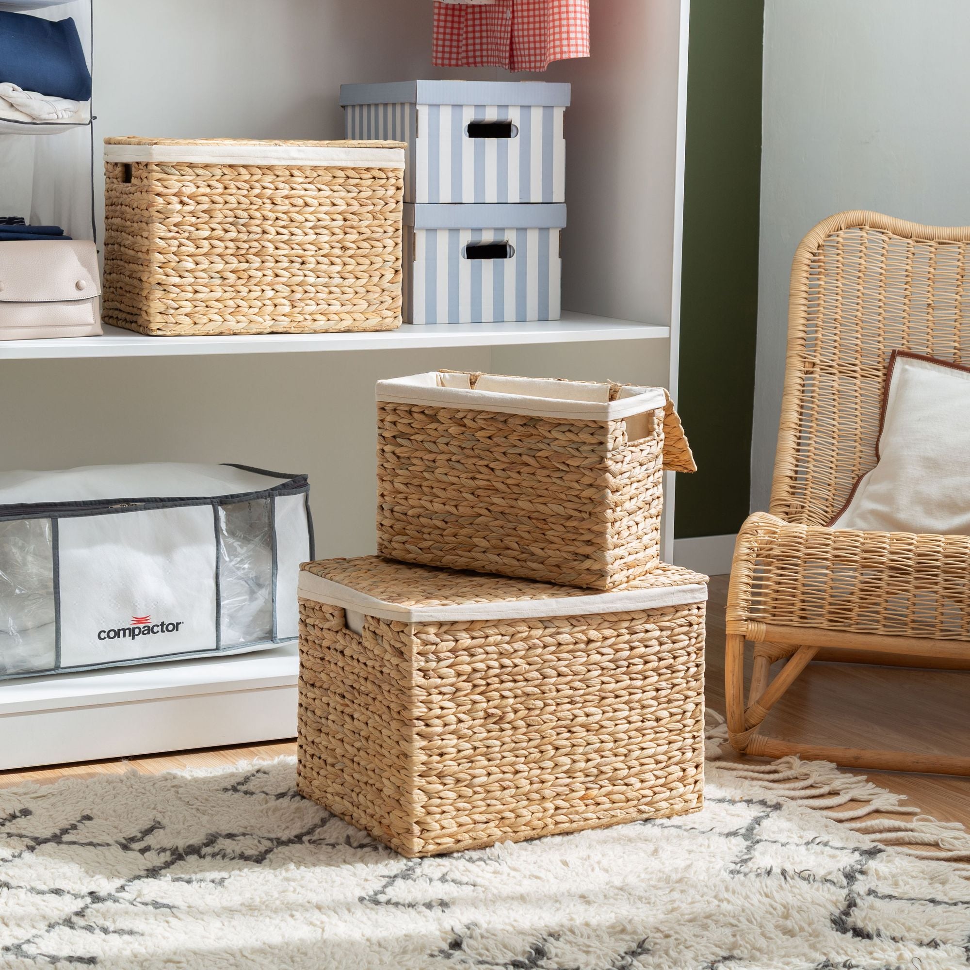 Lot 3 malles de rangement naturelles