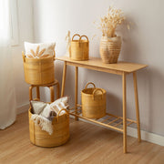 Lot 4 paniers de rangement rotin