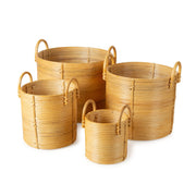 Lot 4 paniers de rangement rotin