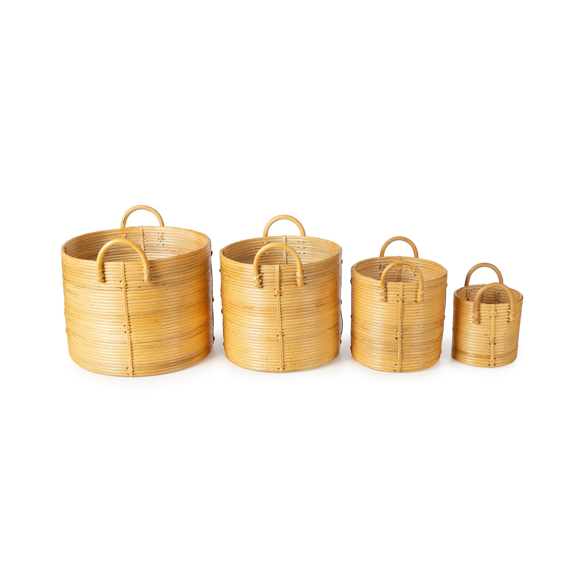Lot 4 paniers de rangement rotin