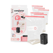 Lot 6 cubes rangement sous vide + pompe électrique de voyage