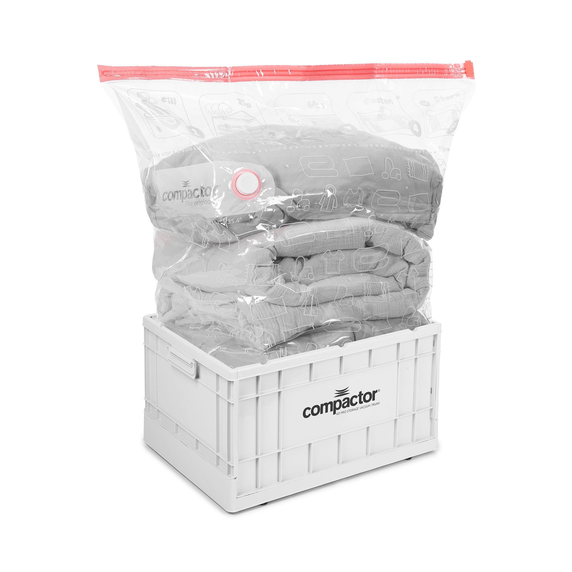 Boîte de rangement sous vide XL pliable à roulettes Optibox