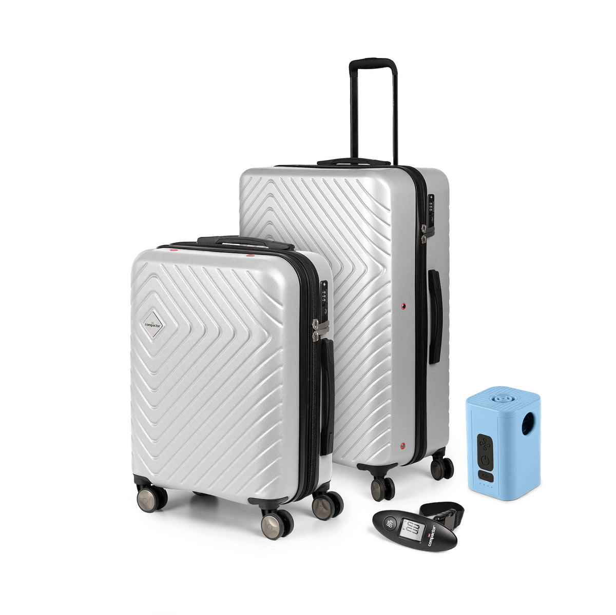 Set da 2 valigie: cabina + XL + pompa Turbo + pesa valigie
