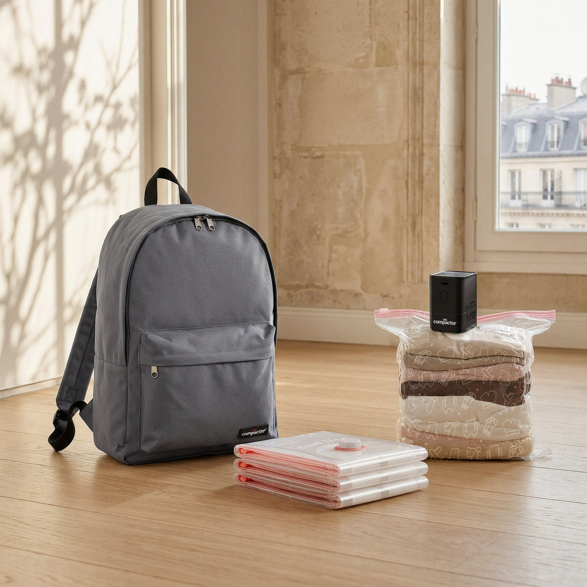 Lot 4 sacs sous vide + pompe Boost + sac à dos offert
