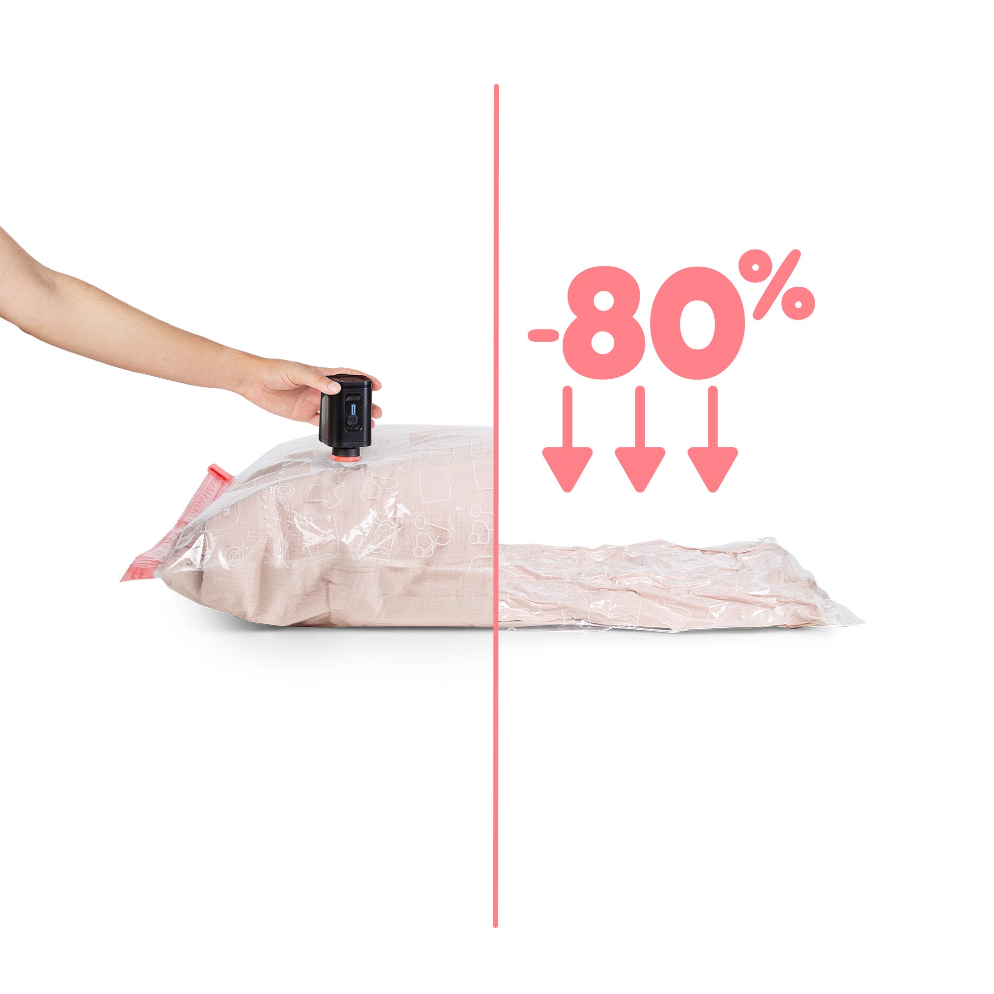 Lot 10 sacs sous vide M-L + Pompe électrique