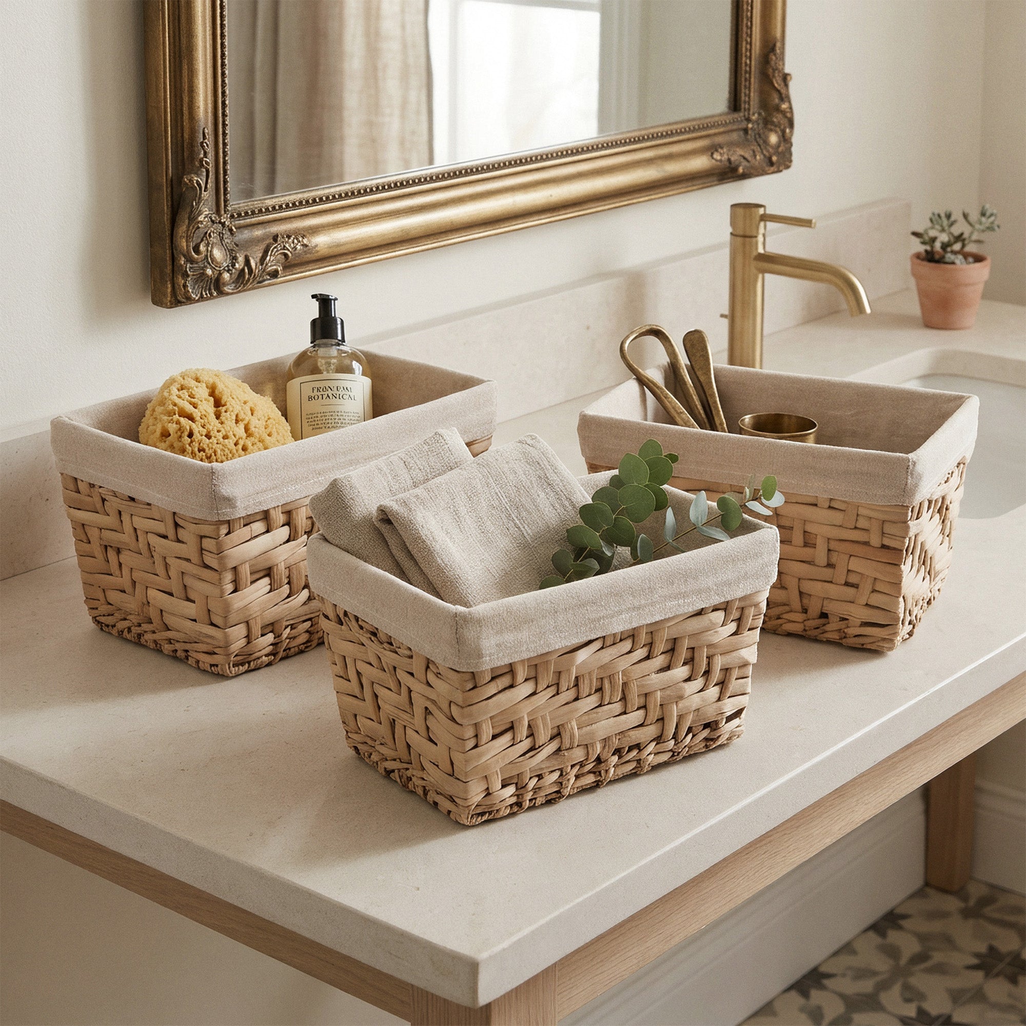 Lot 3 paniers de rangement taille S