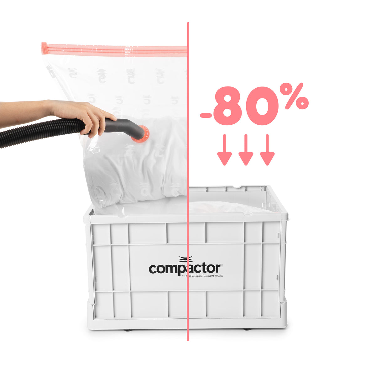 Lot 3 boîtes rangement sous vide pliable Optibox