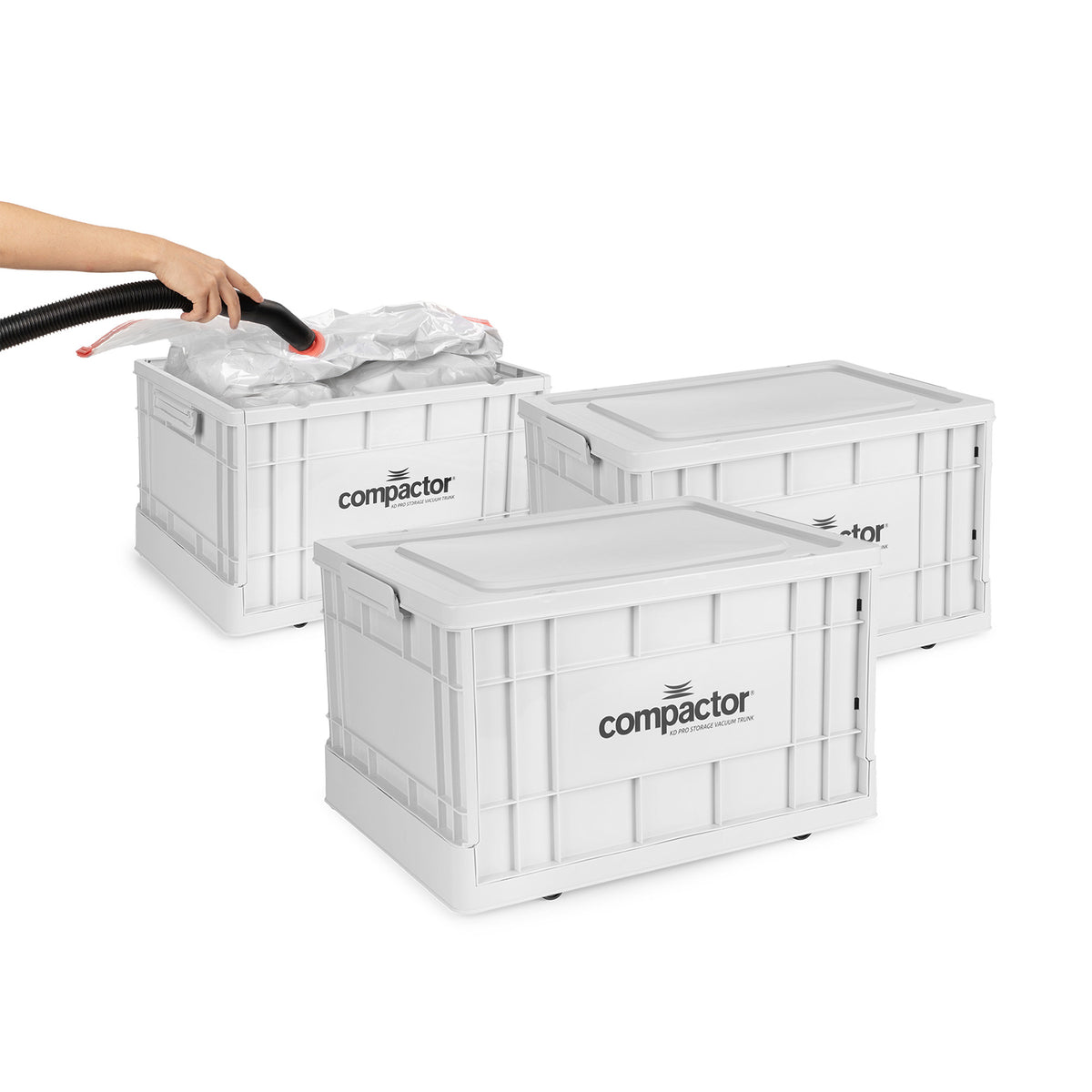 Lot 3 boîtes rangement sous vide pliable Optibox