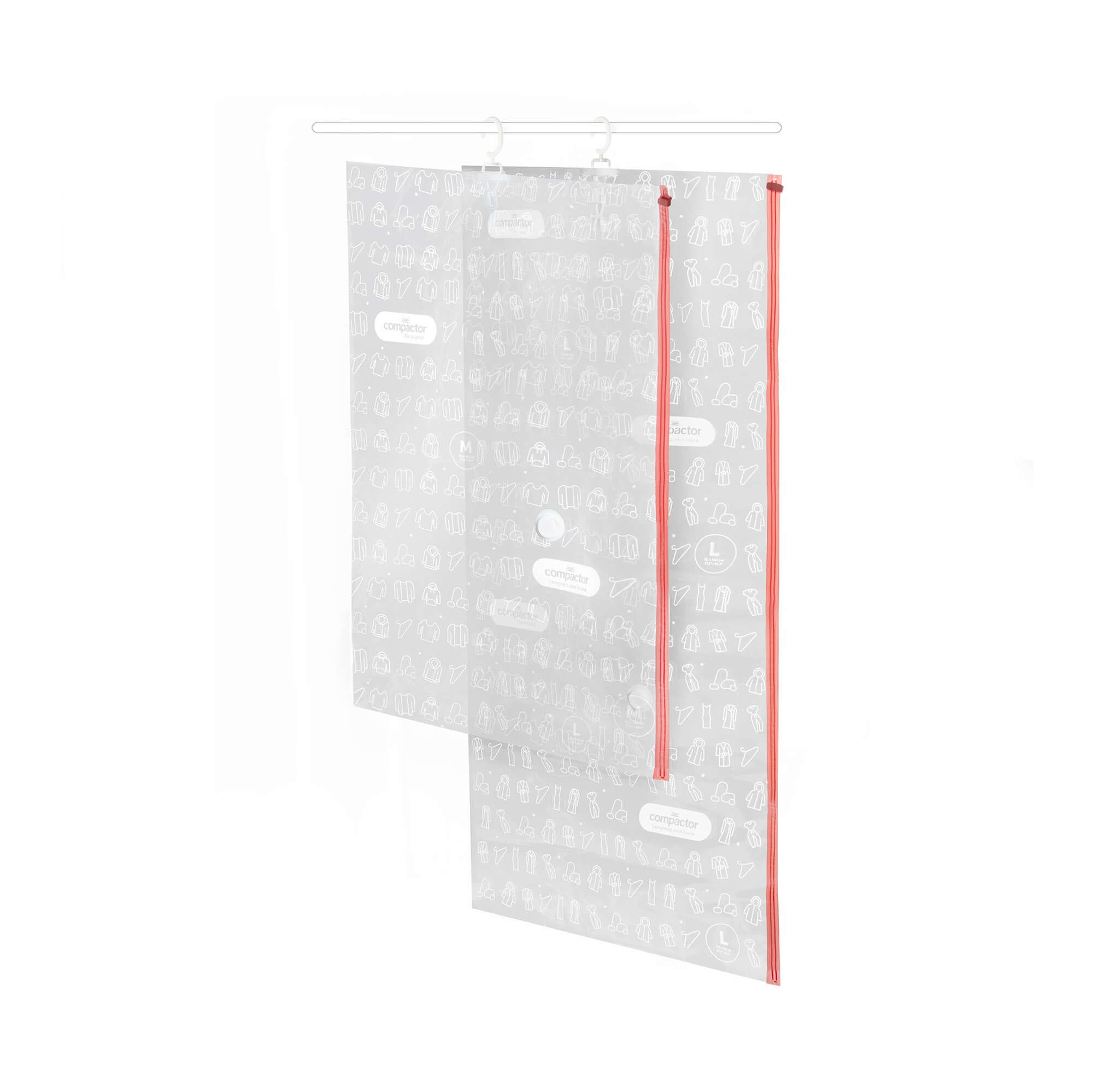 Lot de 2 sacs de rangement sous vide à suspendre Espace Taille M + L