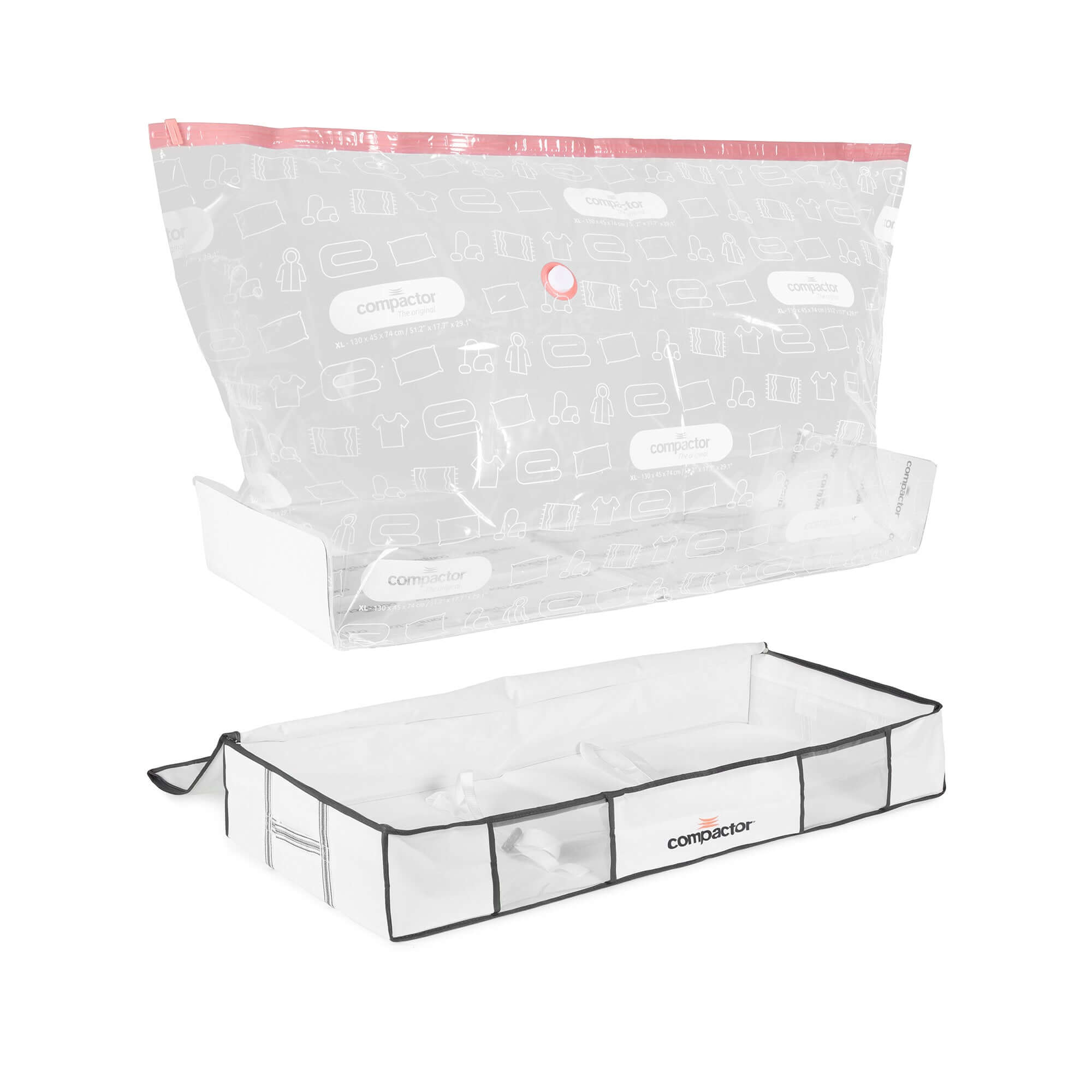 Compactor Caja de almacenamiento al vacío Life XL blanco y gris