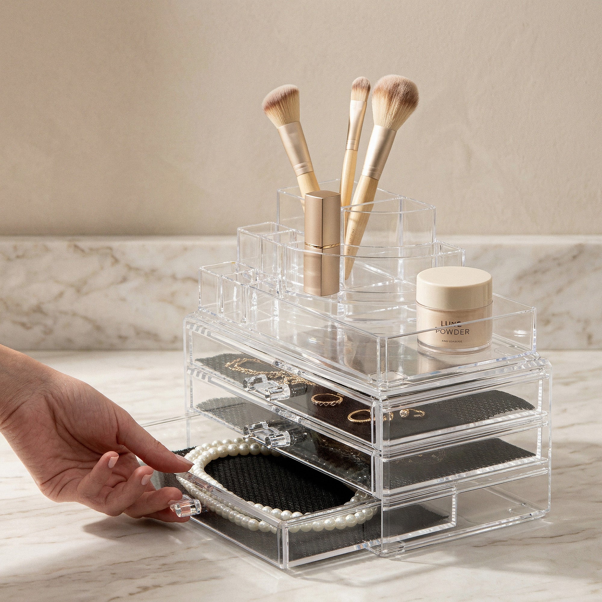 Makeup and Cosmetics Organizer with 3 Drawers