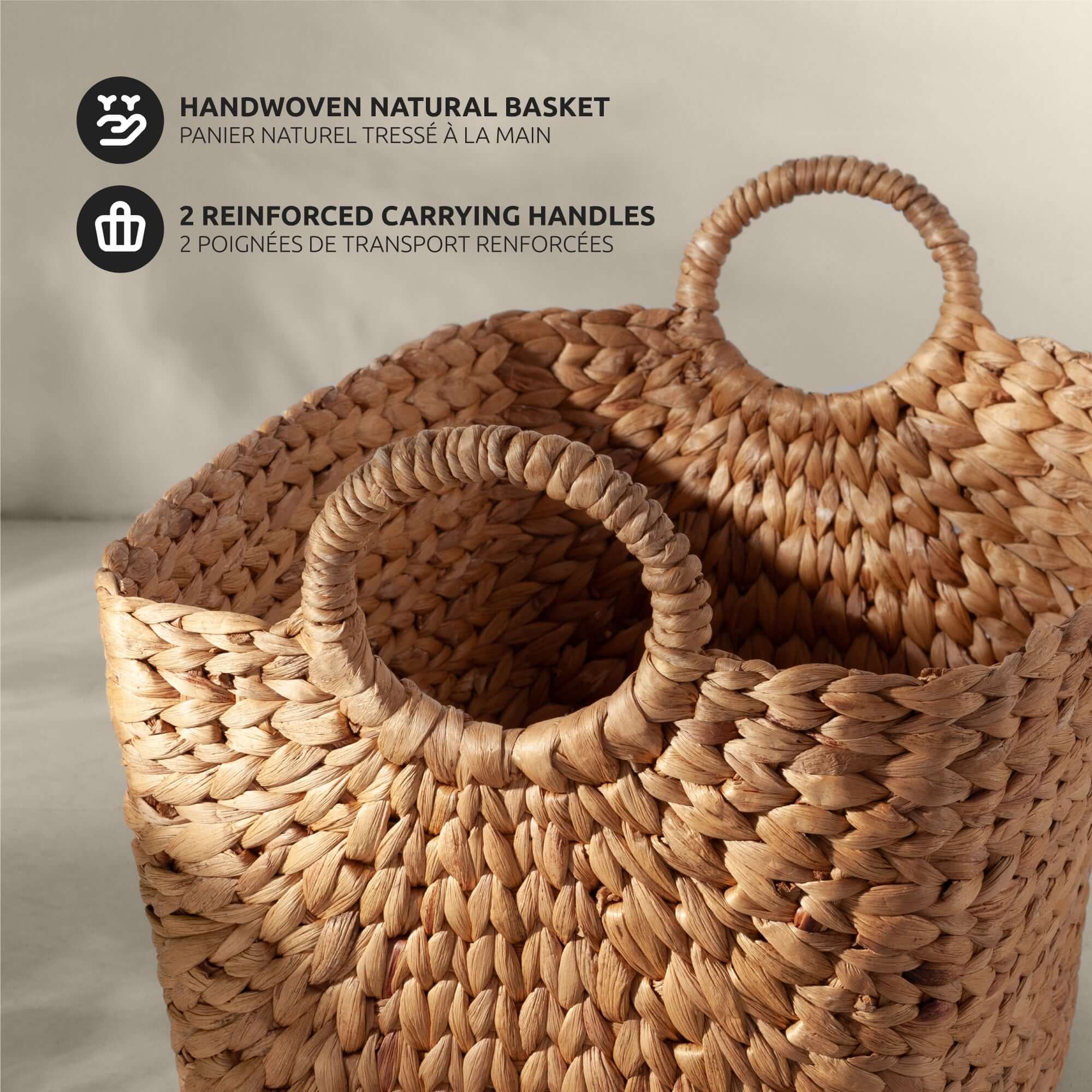 Panier de rangement en jacinthe d'eau Caracas